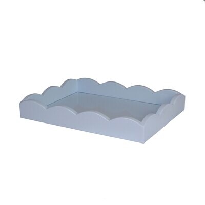 Addison Ross Small Pale Denim Scalloped Edge Tray 11 x 8 Inch Lacquer TR6203, MPN: TR6203, UPC/EAN:…