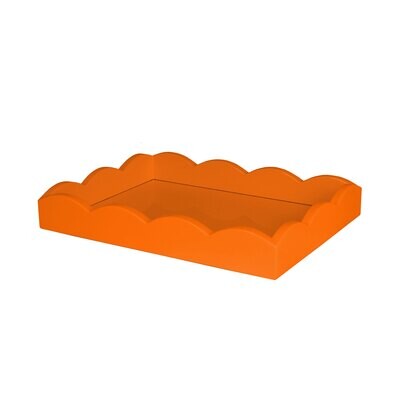 Addison Ross Small Orange Scalloped Edge Tray 11 x 8 Inch Lacquer TR6202, MPN: TR6202, UPC/EAN: 502…