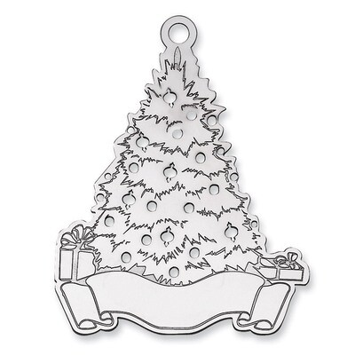 Blank Christmas Tree Ornament Sterling Silver QQ358B, MPN: QQ358B, 191101988509