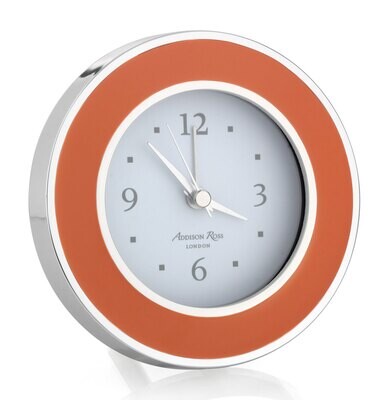 Addison Ross Orange &amp; Silver Silent Alarm Clock 4 x 4 InchSilver-plated FR5506, MPN: FR5506, UPC/EA…