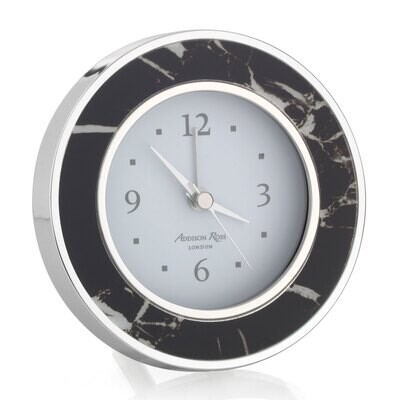 Addison Ross Black Marble Silver Alarm Clock 4 x 4 InchSilver-plated FR5515, MPN: FR5515, UPC/EAN: …