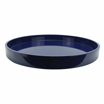 Addison Ross 20 x 20 Inch Round Tray Navy Lacquer TR8702, MPN: TR8702, UPC/EAN: 5024043196693