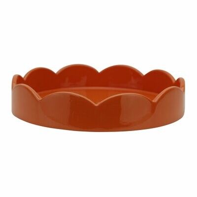 Addison Ross 8.5 x 8.5 Inch Scallop Tray Orange Wood TR6405, MPN: TR6405, UPC/EAN: 5024043197850