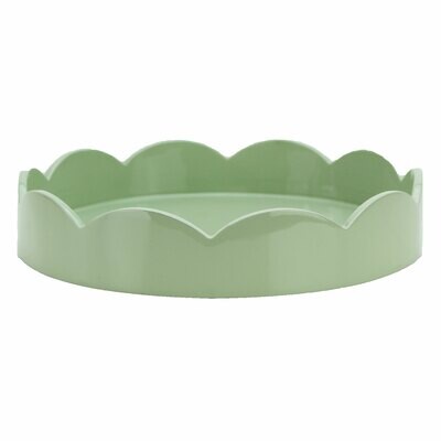 Addison Ross 8.5 x 8.5 Inch Scallop Tray Sage Wood TR6401, MPN: TR6401, UPC/EAN: 5024043196655