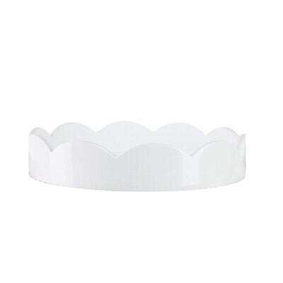 Addison Ross 8.5 x 8.5 Inch Scallop Tray White Wood TR6400, MPN: TR6400, UPC/EAN: 5024043196648