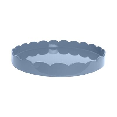 Addison Ross 16 x 16 Inch Scalloped Tray SL Blue Lacquer TR7021, MPN: TR7021, UPC/EAN: 5024043195504