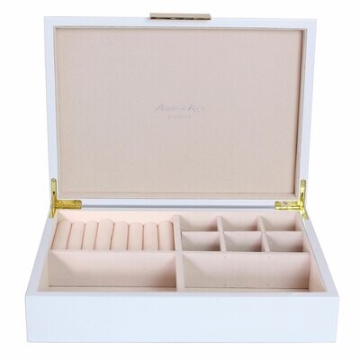 Addison Ross White Jewelry Box8 x 11 Inch Lacquer BX2400, MPN: BX2400, UPC/EAN: 5024043190110