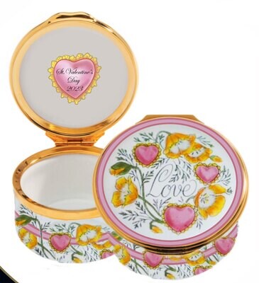 Halcyon Days 2023 St. Valentine&#39;s Day Enamel Box ENSV230101G, MPN: ENSV230101G,