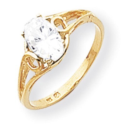 Cubic Zirconia Ring 14k Gold 7x5mm Oval Y2205CZ Diamond, MPN: Y2205CZ, 883957541365