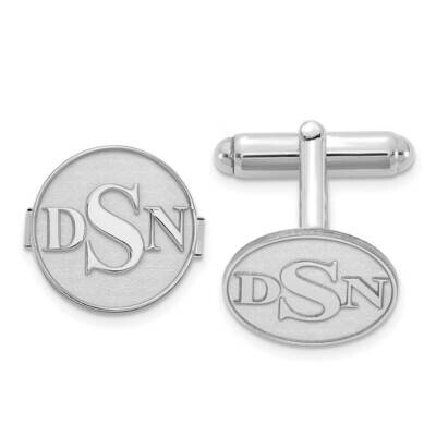 Circle Raised Letters Monogram Cufflinks 14k White Gold XNA618W, MPN: XNA618W, 886774555836