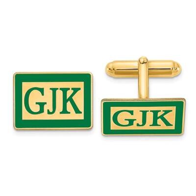 Rectangle Epoxied Letters Monogram Cufflinks Gold-plated Sterling Silver XNA616GP, MPN: XNA616GP, 8…