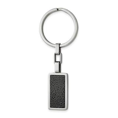 Black Stoving Varnish Key Ring Stainless Steel Polished SRK168 by Chisel, MPN: SRK168,