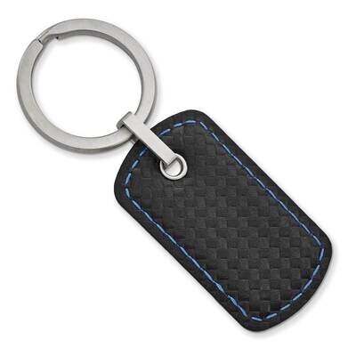 Leather &amp; Polyurethane Stitched Key Ring Stainless Steel Brushed SRK164 by Chisel, MPN: SRK164, 191…