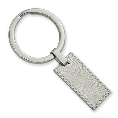 Textured Rectangular Key Ring Stainless Steel Polished SRK158 by Chisel, MPN: SRK158, 191101017773