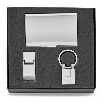 Money Clip, Card Case, &amp; Key Ring Set Silver-tone GM20803, MPN: GM20803, 788089143589