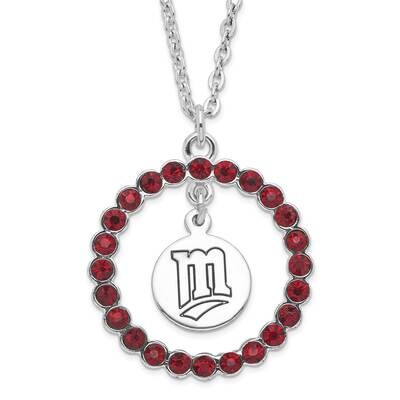 MLB Minnesota Twins Silver-tone Red Spirit Crystal Wreath Necklace TWN067N-CR