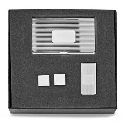 Card Case, Money Clip, &amp; Cufflinks Set Silver-tone GM20800, MPN: GM20800, 788089143541