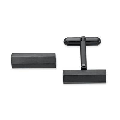 Dark Grey Ip-Plated Cufflinks Stainless Steel Brushed and Polished SRC419, MPN: SRC419,