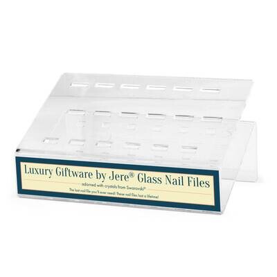 By Jere Acrylic Glass Nail File Display and Sign Holds 18 pieces JNFDISP1, MPN: JNFDISP1,