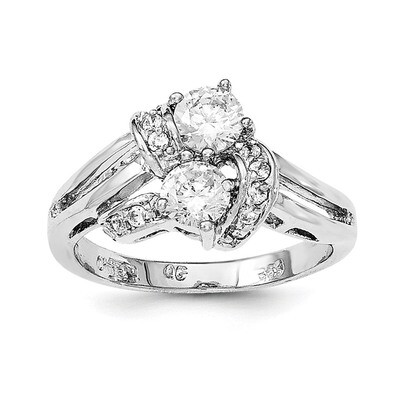 CZ Diamond Ring Sterling Silver Polished QR6244, MPN: QR6244,