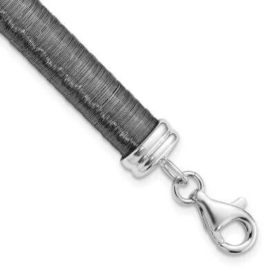 Sterling Silver Black-plated Wire Wrapped with 1in ext Bracelet SSCMEI18301-7.5
