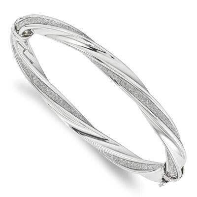 Sterling Silver Fancy Glitter Infused Twist Bangle SSCMEI18217