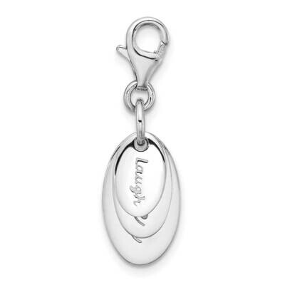 Sterling Silver Rhodium Plated Live Laugh Love Charm SSCMEI18223