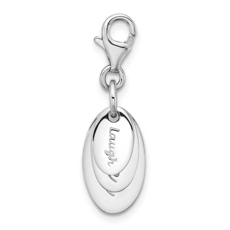 Sterling Silver Rhodium Plated Live Laugh Love Charm SSCMEI18223