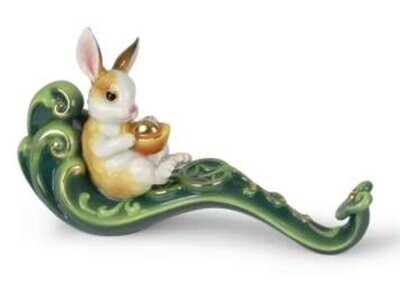Franz Porcelain Rest On Blessing Rabbit Design Sculptured Porcelain Ruyi Figurine FZ03953, MPN: FZ0…