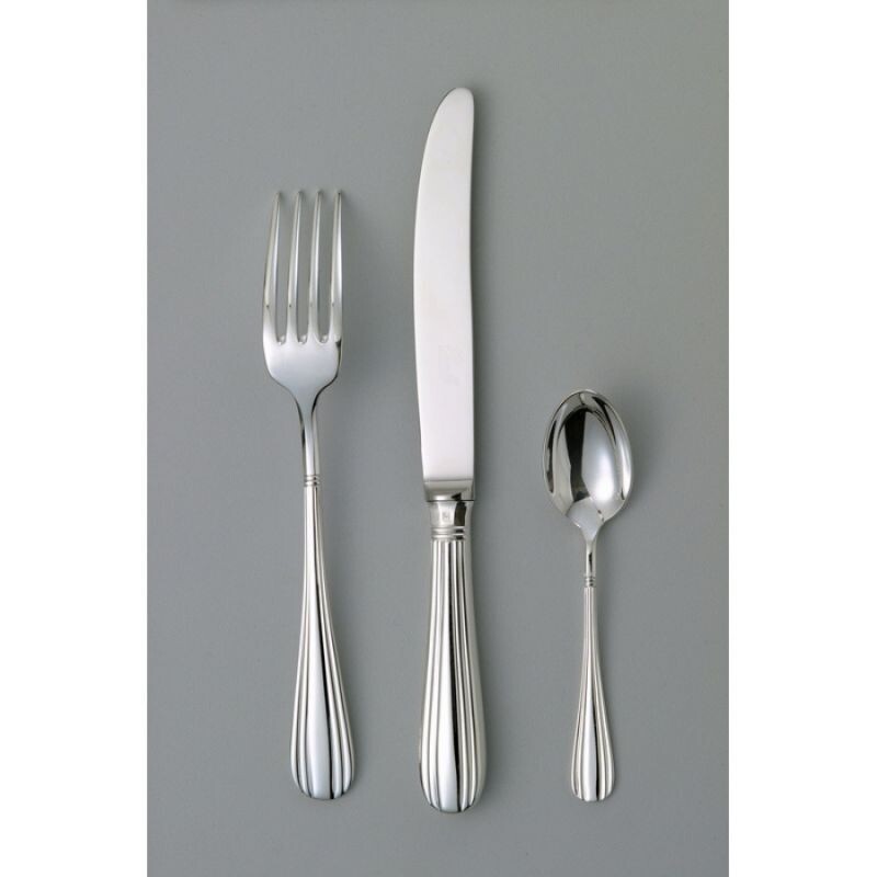 Chambly Seville Gold Fish Cold Meat Serving Fork - Silver Plated