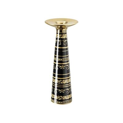 Versace Virtus Gala Black Vase Candleholder 10 Inch, MPN: 14480-403729-26562, 790955188464