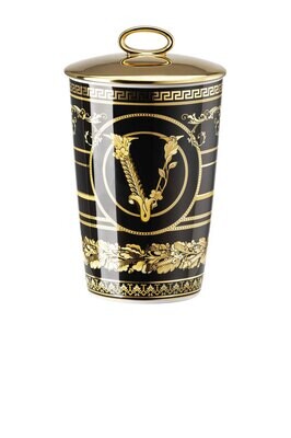 Versace Virtus Gala Black Scented Votive with Lid 5 1/2 Inch, MPN: 14402-403729-24868, 790955188532