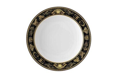 Versace Virtus Gala Black Rim Soup 8 1/2 Inch, MPN: 19335-403729-10322, 790955188228