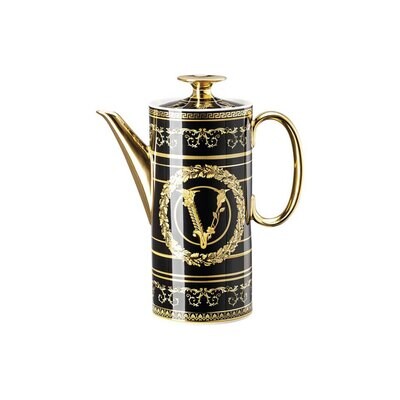 Versace Virtus Gala Black Coffee Pot, MPN: 19335-403729-14030, 790955188419