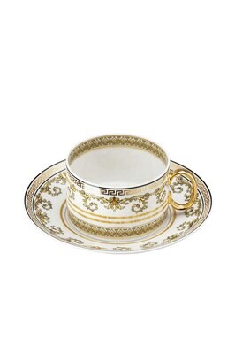 Versace Virtus Gala White Tea Cup &amp; Saucer 6 1/4 Inch, MPN: 19335-403730-14640, 790955188358