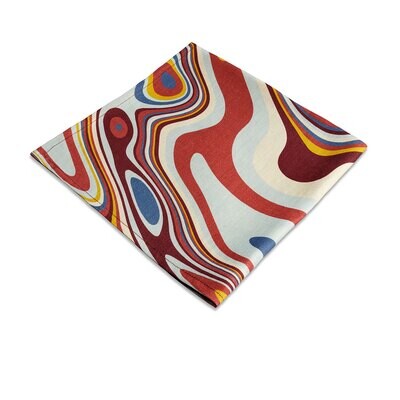 L&#39;Objet Linen Napkin 20x20 Inch Set of 4 Waves Multi Color LN6211, MPN: LN6211, 810009645306
