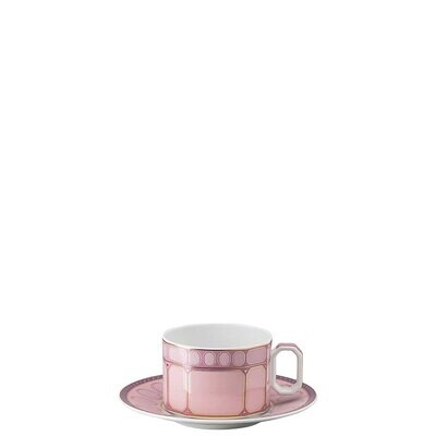 Rosenthal Swarovski Signum Tea Cup 8 oz &amp; Saucer 6 Inch Rose Pink 10570-426350-14640, MPN: 10570-42…