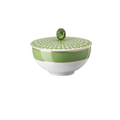 Rosenthal Swarovski Signum Rice Bowl with Lid 11 oz 4 3 4 Inch Fern Green 14204-426349-13350, MPN: …