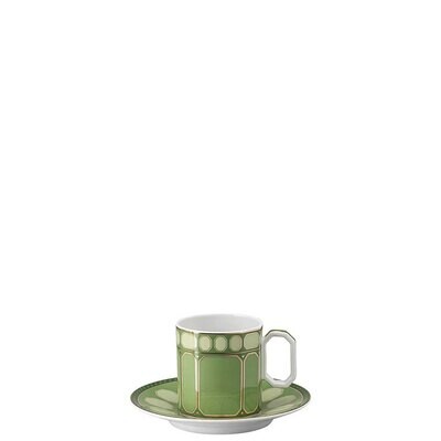 Rosenthal Swarovski Signum Coffee Cup 6 oz &amp; Saucer 5 1/2 Inch Fern Green 10570-426349-14740, MPN: …