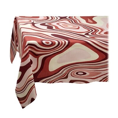 L&#39;Objet Linen Tablecloth 70x90 Inch Waves Pink LN6020, MPN: LN6020, 810009645344