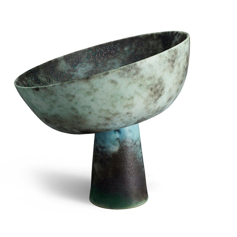 L'Objet Terra bowl on stand Bronze Medium TA875