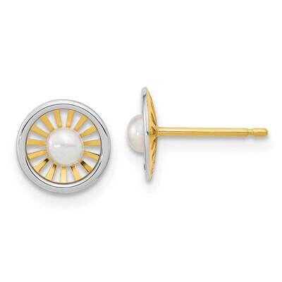 3-3.5mm Freshwater Cultured Pearl Post Earrings 14k Two-tone Gold SE3048 by Madi K, MPN: SE3048, 88…