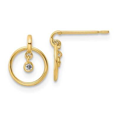 Dangle Post Earrings 14k Gold CZ Diamond SE3032 by Madi K, MPN: SE3032, 883957981628