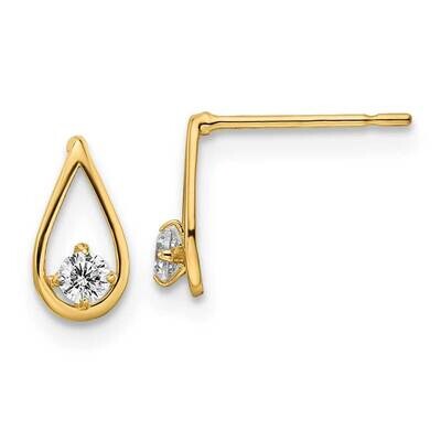 Teardrop Post Earrings 14k Gold CZ Diamond SE3031 by Madi K, MPN: SE3031, 883957981604