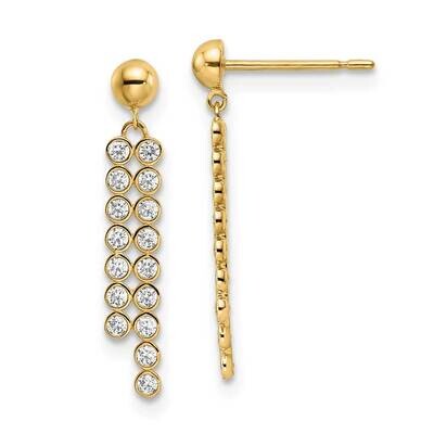 Dangle Post Earrings 14k Gold CZ Diamond SE3030 by Madi K, MPN: SE3030, 883957981598