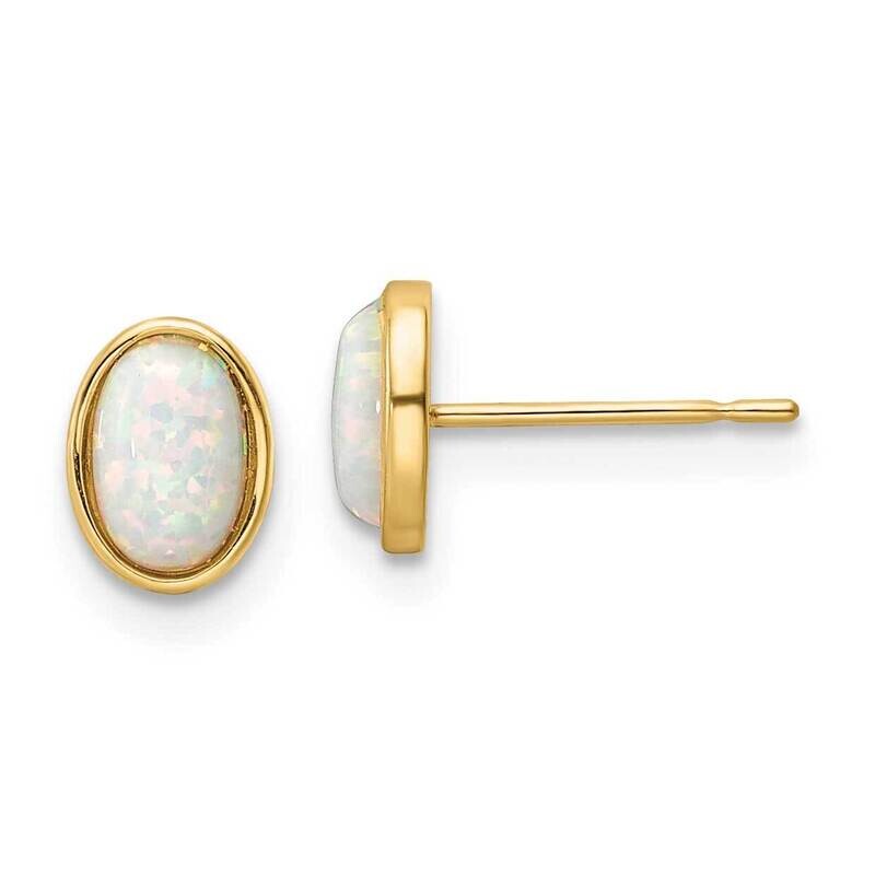 Created Opal Post Earrings 14k Gold SE3027