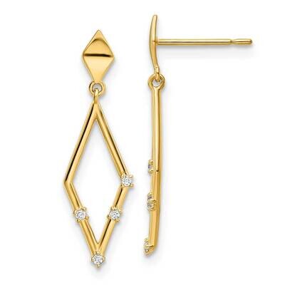 Dangle Post Earrings 14k Gold CZ Diamond SE3028 by Madi K, MPN: SE3028, 883957981529