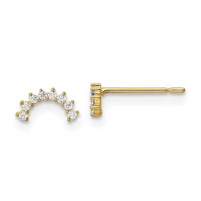 Post Earrings 14k Gold CZ Diamond SE3025 by Madi K, MPN: SE3025, 883957981253