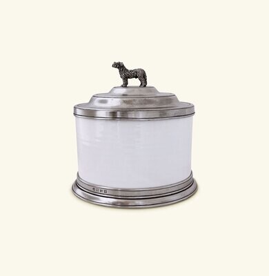 Match Pewter Convivio Cookie Jar with Dog Finial 1555, MPN: 1555,