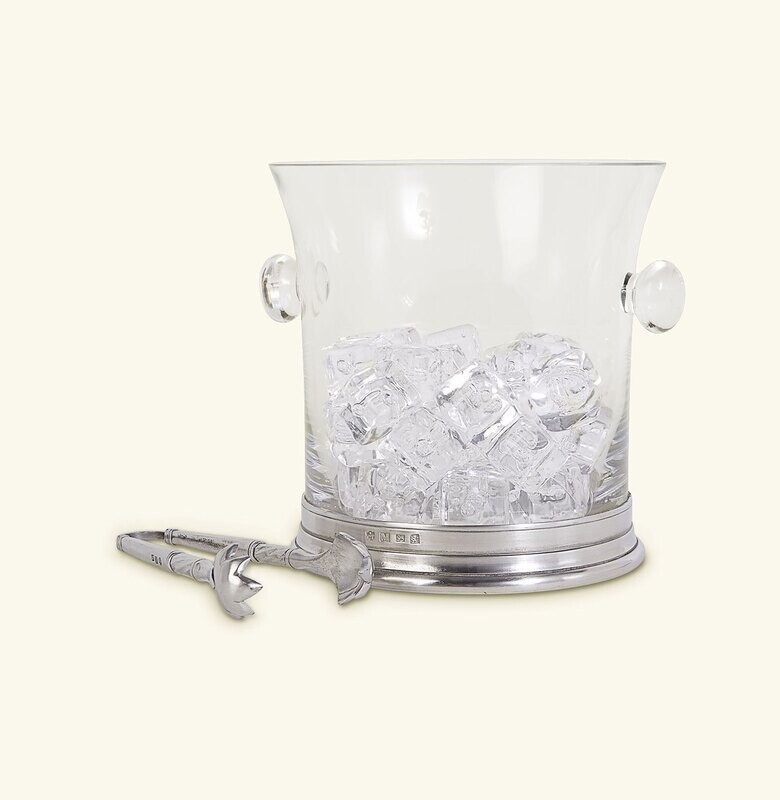 Match Pewter Crystal Ice Bucket with Handles And Tongs Set 1385.5